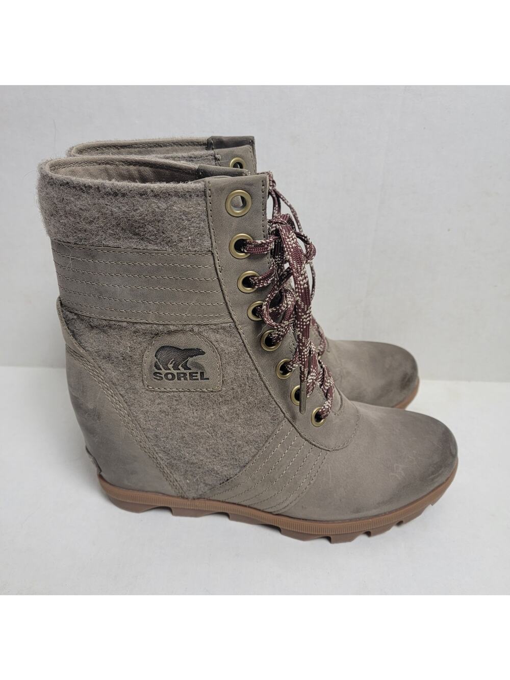 Sorel Lexie Wedge Khaki II Boots SZ 9.5